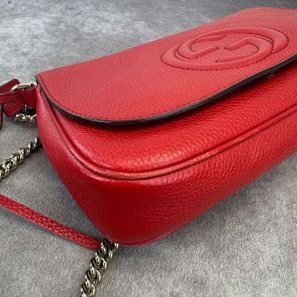 Gucci Soho Flap Chain Leather Crossbody Bag - Picture 9 of 16